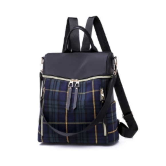✨SALE Last one✨ SOFIA Canvas Backpack, PLAID - Picture 2 of 8
